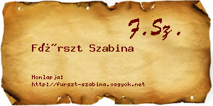 Fürszt Szabina névjegykártya