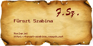 Fürszt Szabina névjegykártya