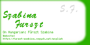szabina furszt business card